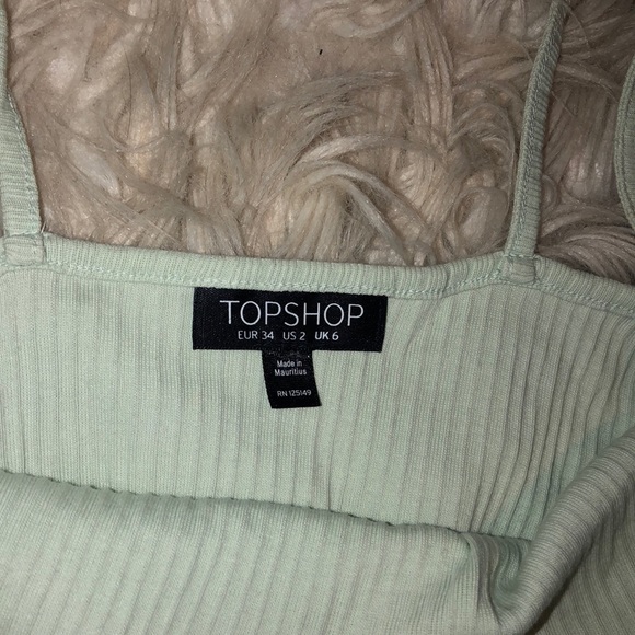 TopShop Aqua Spaghetti Strap Cropped Tank - Picture 3 of 3